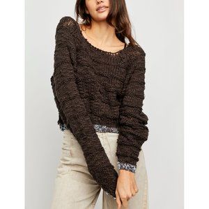 NWT Free People West Palm Pullover / Raven Feather